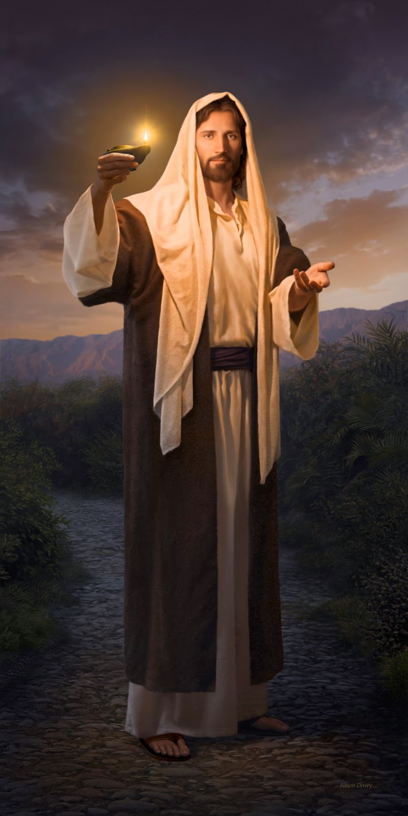 Lead, Kindly Light. Painting of Jesus Christ by Simon Dewey