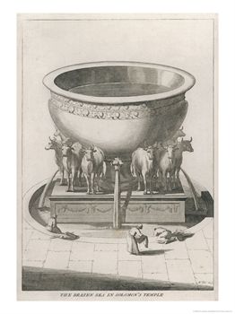 Depiction of Brazen Sea outside Solomon's Temple