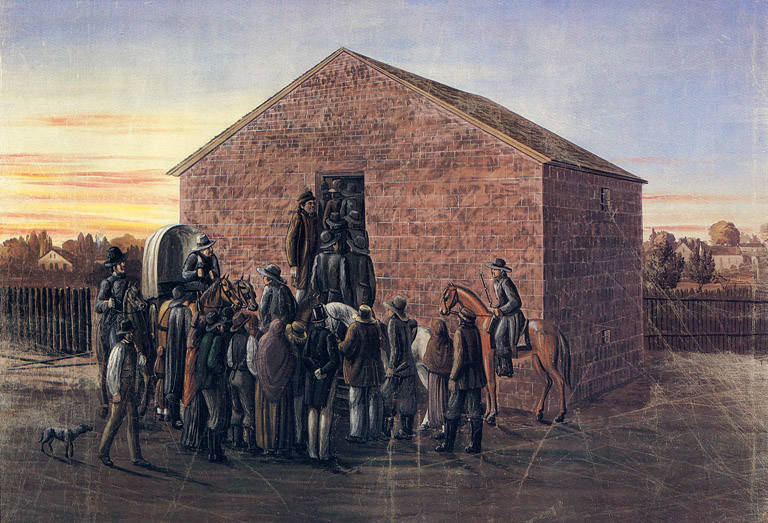 Painting of Liberty Jail by C.C.A Christensen
