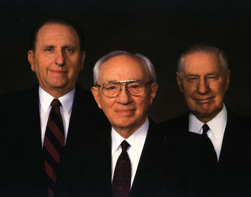 President Gordon B. Hinckley, President Thomas Monson, President James Faust